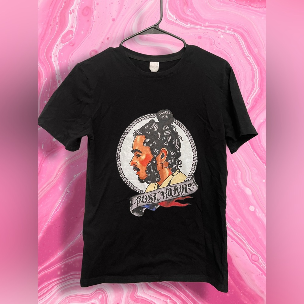 Post Malone Graphic‎ T-Shirt Men’s Small Black Band Tee